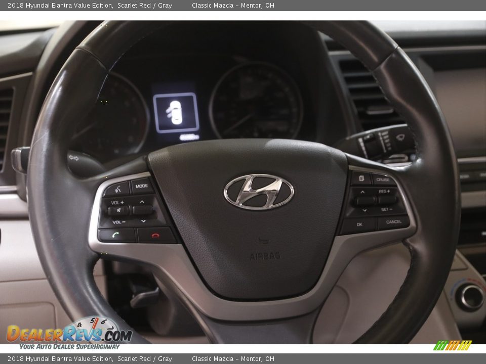 2018 Hyundai Elantra Value Edition Scarlet Red / Gray Photo #7