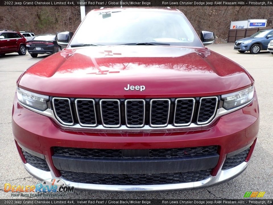 2022 Jeep Grand Cherokee L Limited 4x4 Velvet Red Pearl / Global Black/Wicker Beige Photo #9