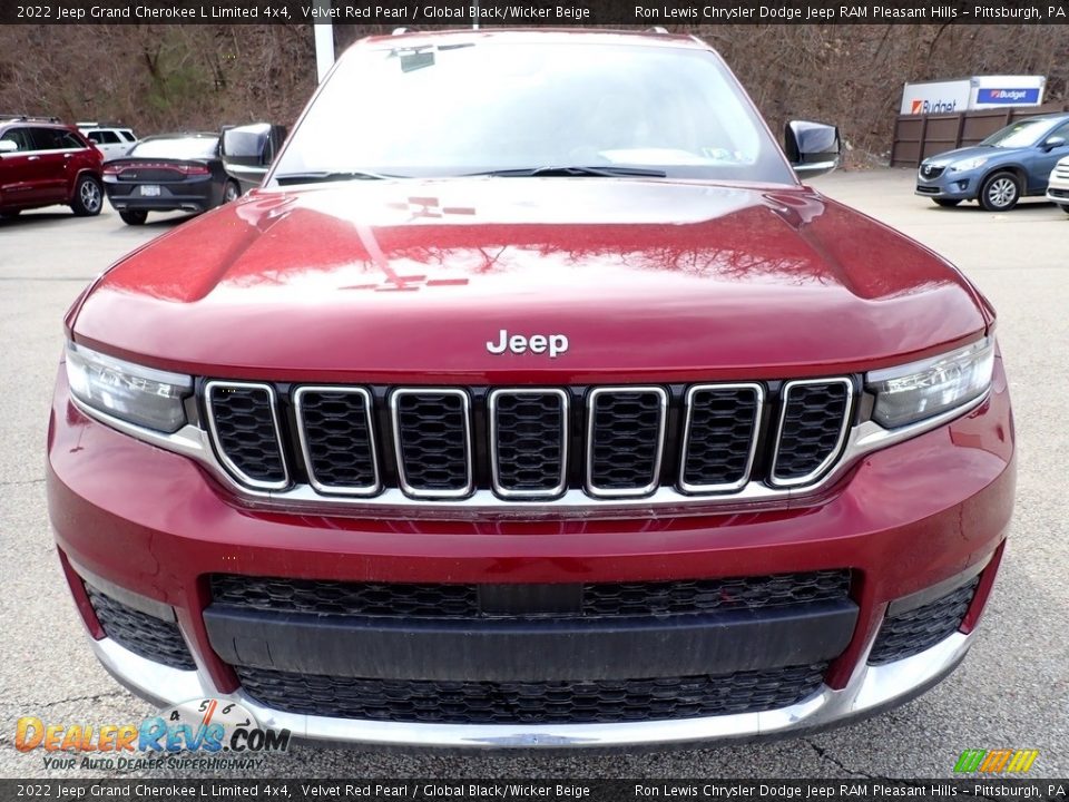 2022 Jeep Grand Cherokee L Limited 4x4 Velvet Red Pearl / Global Black/Wicker Beige Photo #9
