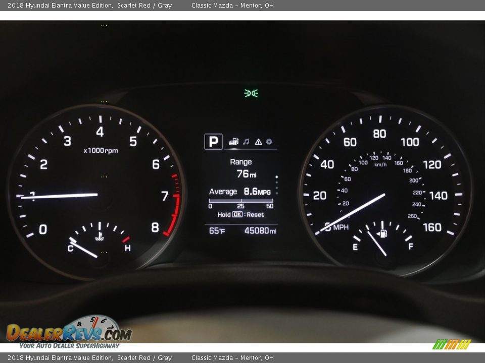 2018 Hyundai Elantra Value Edition Scarlet Red / Gray Photo #8