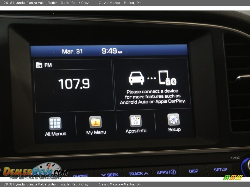 2018 Hyundai Elantra Value Edition Scarlet Red / Gray Photo #10