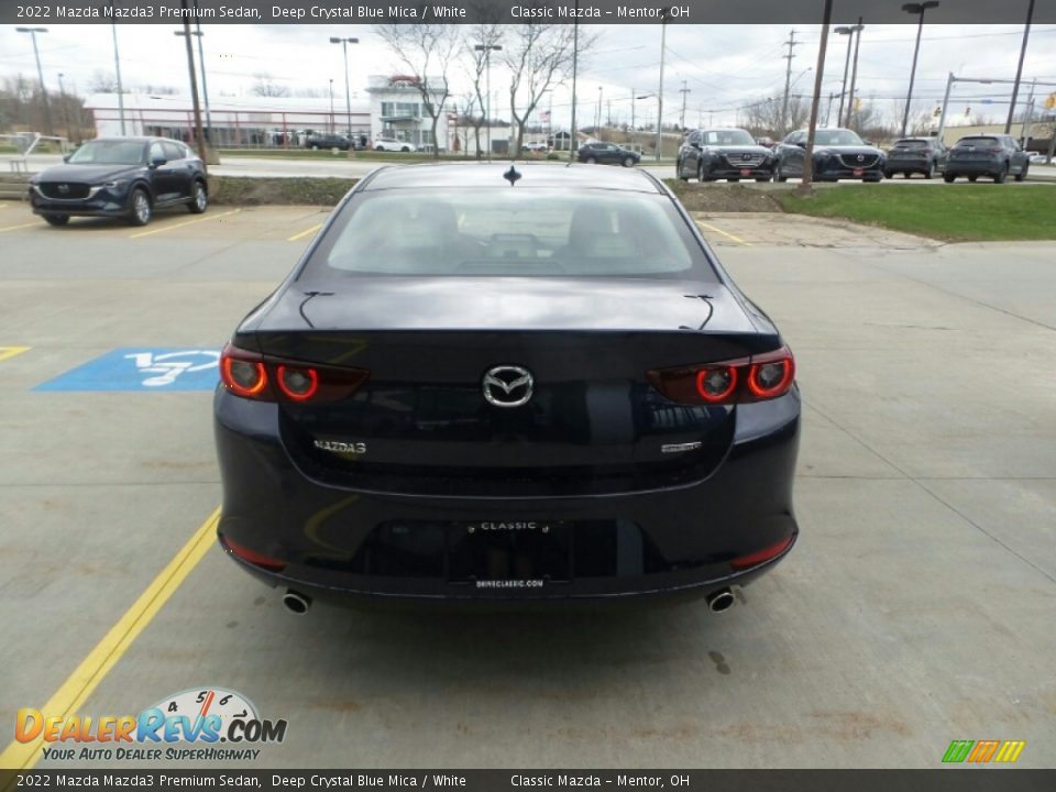2022 Mazda Mazda3 Premium Sedan Deep Crystal Blue Mica / White Photo #5