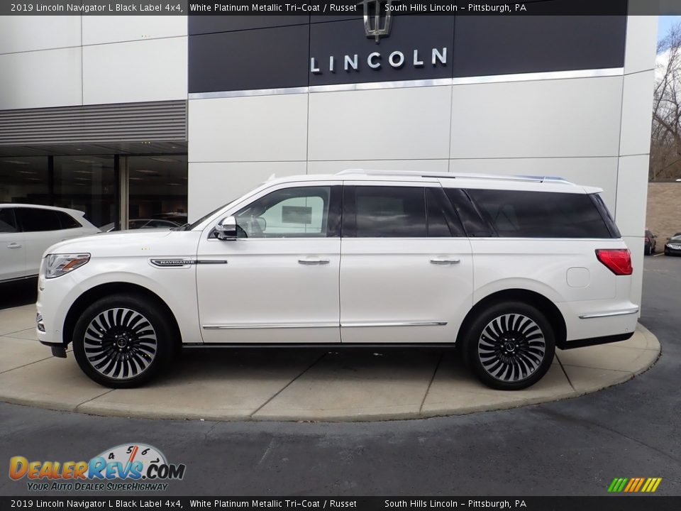 White Platinum Metallic Tri-Coat 2019 Lincoln Navigator L Black Label 4x4 Photo #2