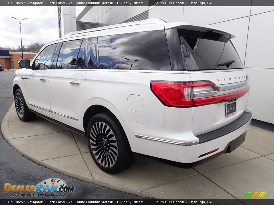 2019 Lincoln Navigator L Black Label 4x4 White Platinum Metallic Tri-Coat / Russet Photo #3