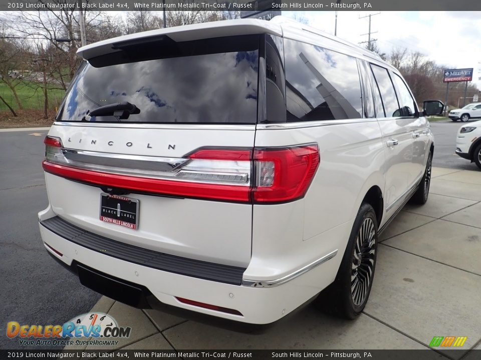 2019 Lincoln Navigator L Black Label 4x4 White Platinum Metallic Tri-Coat / Russet Photo #6