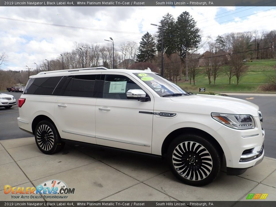 White Platinum Metallic Tri-Coat 2019 Lincoln Navigator L Black Label 4x4 Photo #7