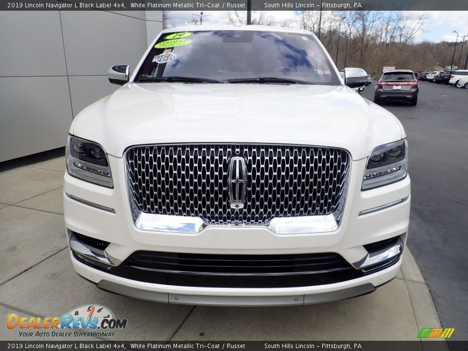 2019 Lincoln Navigator L Black Label 4x4 White Platinum Metallic Tri-Coat / Russet Photo #9