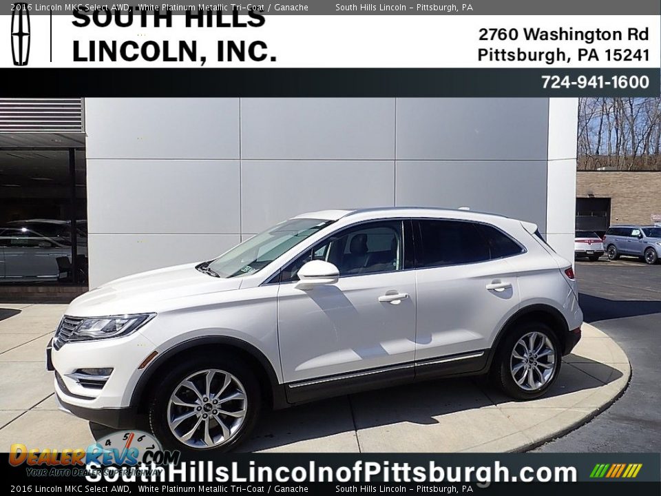 2016 Lincoln MKC Select AWD White Platinum Metallic Tri-Coat / Ganache Photo #1