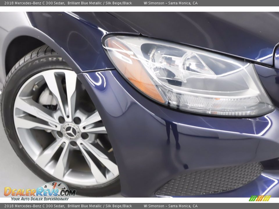 2018 Mercedes-Benz C 300 Sedan Brilliant Blue Metallic / Silk Beige/Black Photo #3