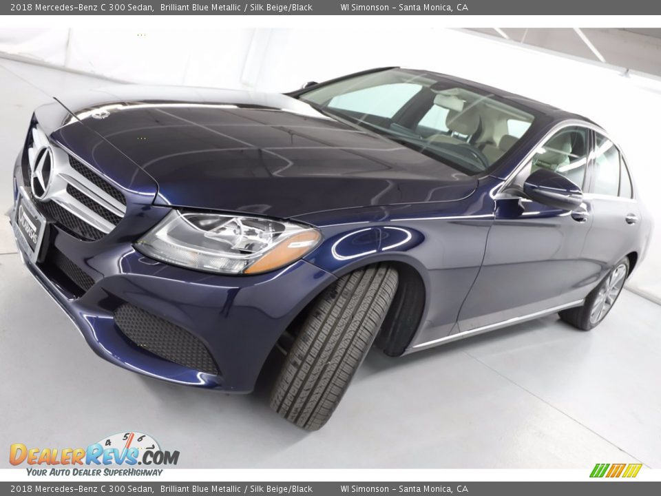 2018 Mercedes-Benz C 300 Sedan Brilliant Blue Metallic / Silk Beige/Black Photo #14