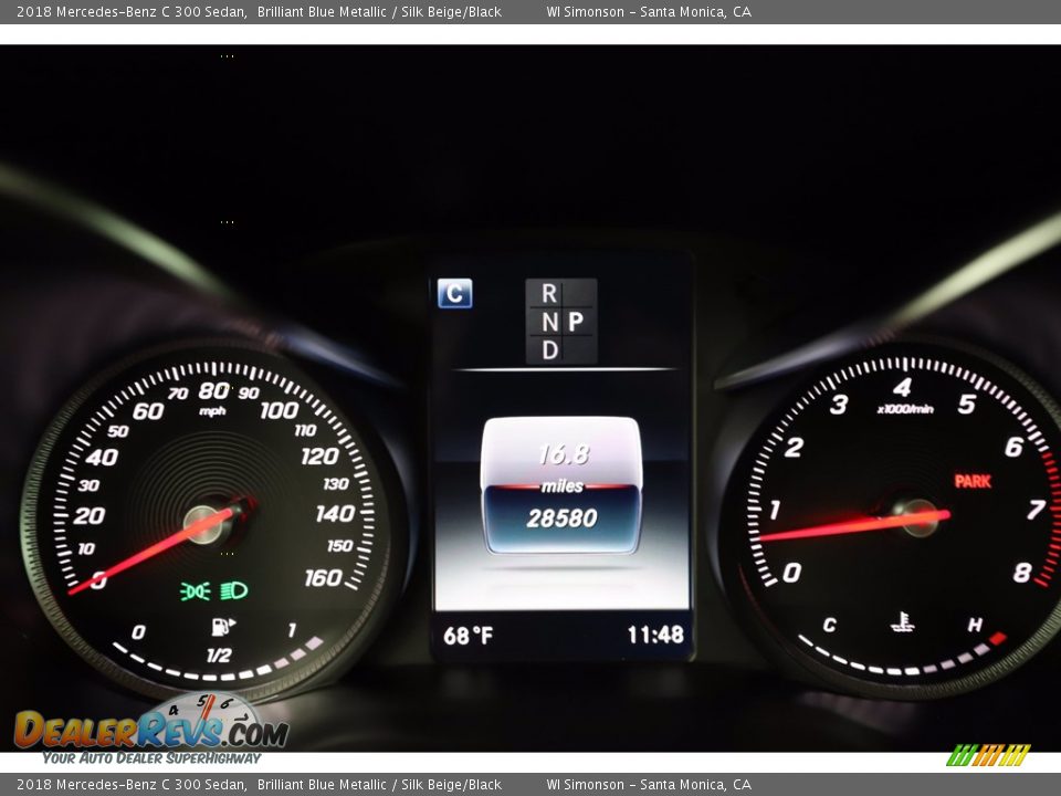 2018 Mercedes-Benz C 300 Sedan Brilliant Blue Metallic / Silk Beige/Black Photo #29