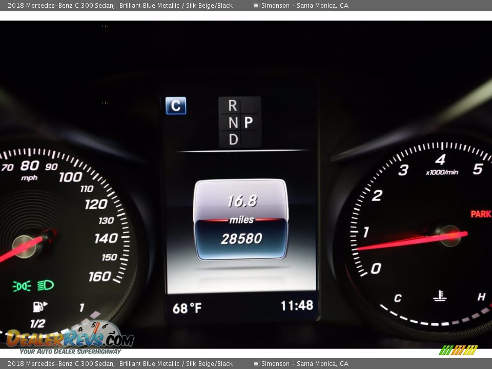 2018 Mercedes-Benz C 300 Sedan Brilliant Blue Metallic / Silk Beige/Black Photo #30