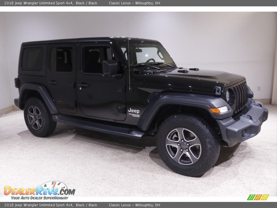 2018 Jeep Wrangler Unlimited Sport 4x4 Black / Black Photo #1