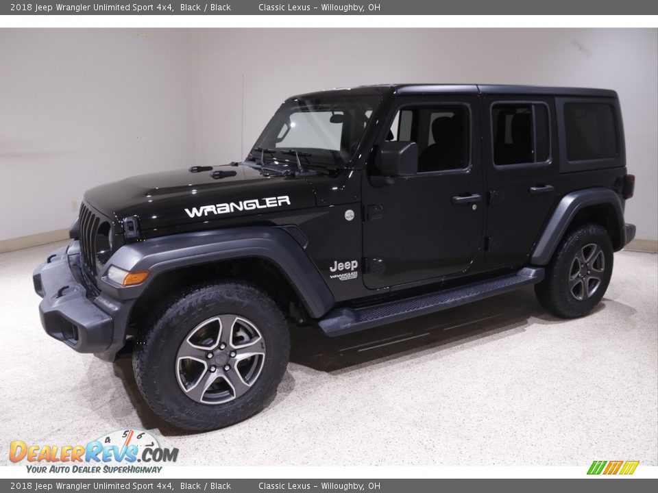 2018 Jeep Wrangler Unlimited Sport 4x4 Black / Black Photo #3