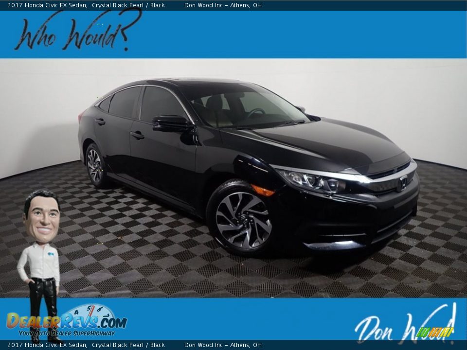 2017 Honda Civic EX Sedan Crystal Black Pearl / Black Photo #1