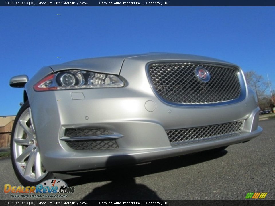 2014 Jaguar XJ XJ Rhodium Silver Metallic / Navy Photo #2