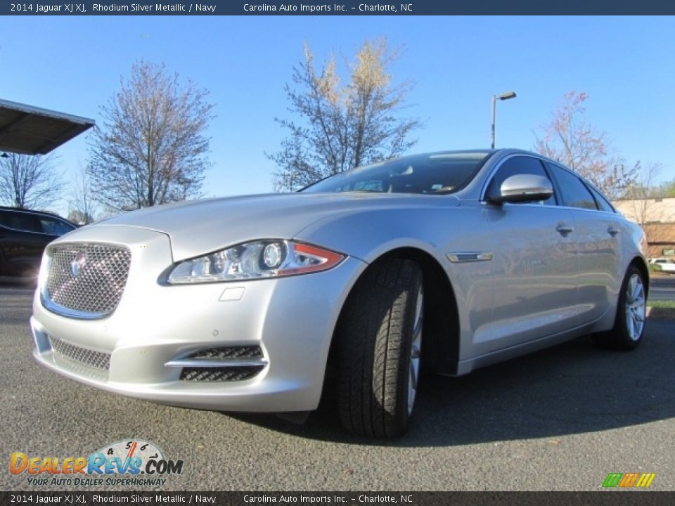 2014 Jaguar XJ XJ Rhodium Silver Metallic / Navy Photo #6