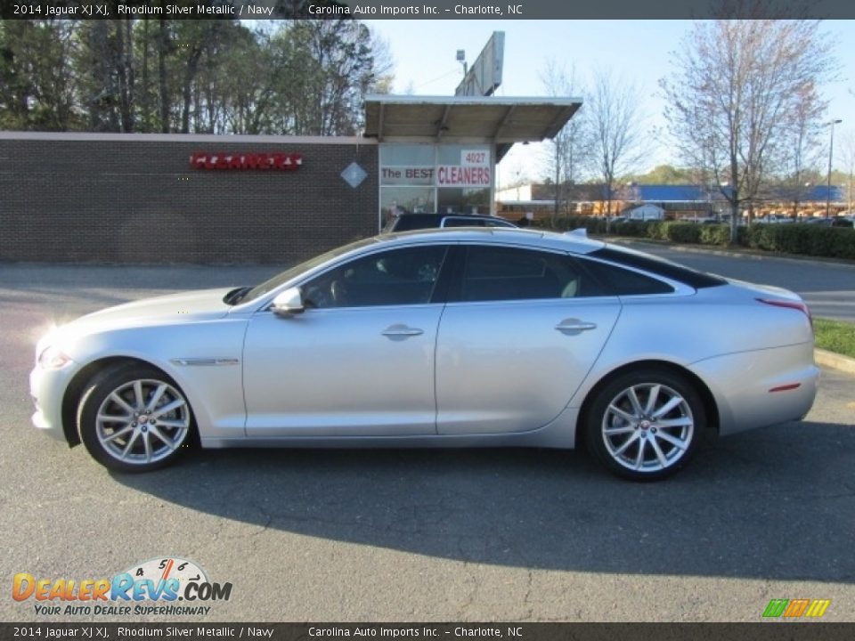 2014 Jaguar XJ XJ Rhodium Silver Metallic / Navy Photo #7