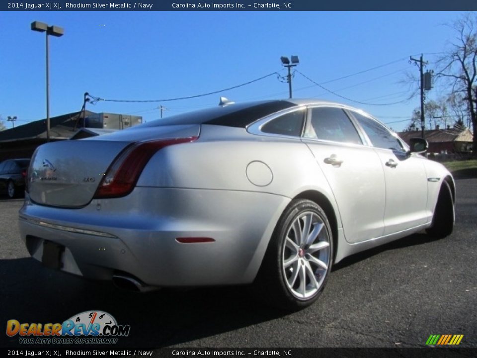 2014 Jaguar XJ XJ Rhodium Silver Metallic / Navy Photo #10