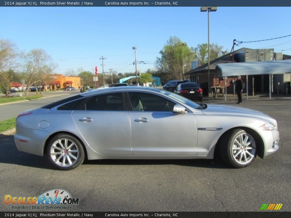 2014 Jaguar XJ XJ Rhodium Silver Metallic / Navy Photo #11