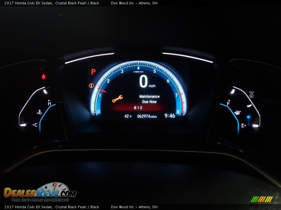 2017 Honda Civic EX Sedan Crystal Black Pearl / Black Photo #29