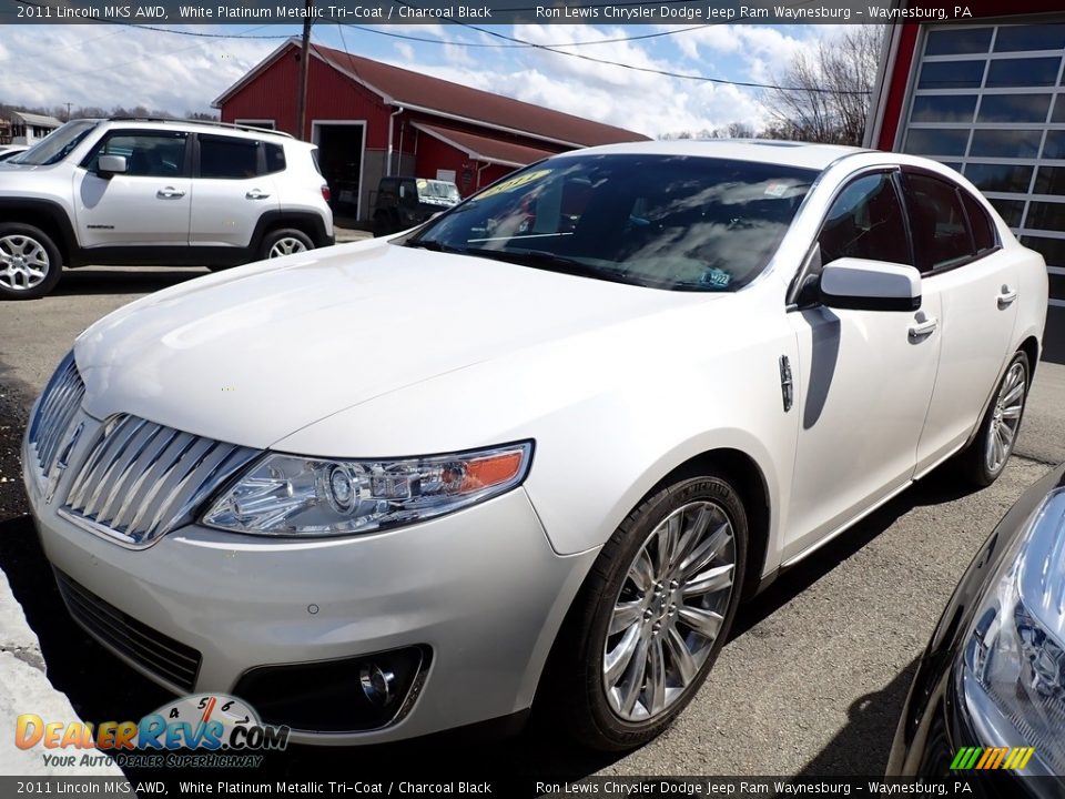 2011 Lincoln MKS AWD White Platinum Metallic Tri-Coat / Charcoal Black Photo #1