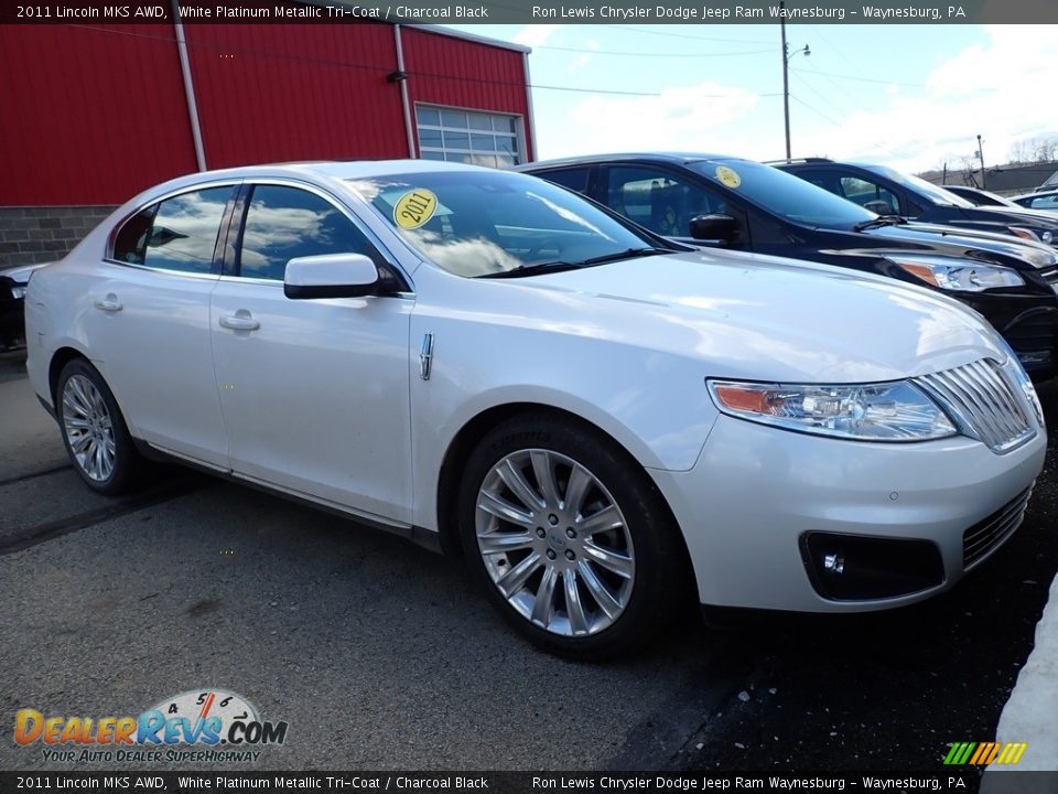 2011 Lincoln MKS AWD White Platinum Metallic Tri-Coat / Charcoal Black Photo #4