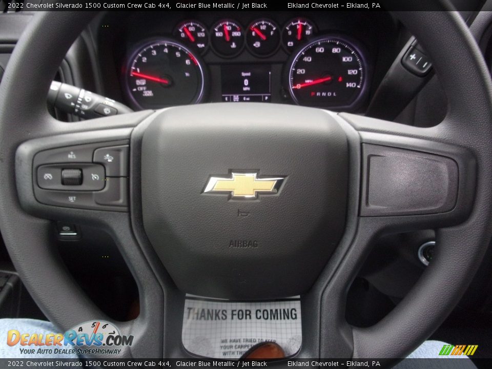 2022 Chevrolet Silverado 1500 Custom Crew Cab 4x4 Glacier Blue Metallic / Jet Black Photo #23