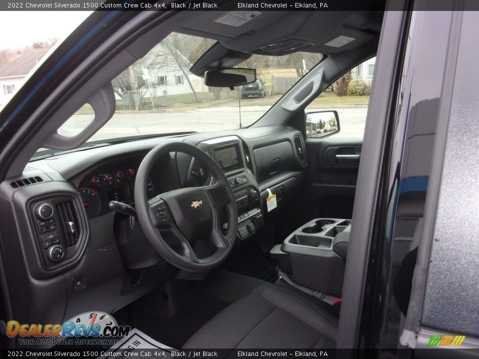 Jet Black Interior - 2022 Chevrolet Silverado 1500 Custom Crew Cab 4x4 Photo #13