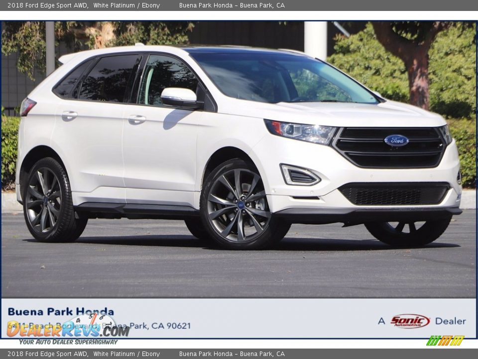 2018 Ford Edge Sport AWD White Platinum / Ebony Photo #1