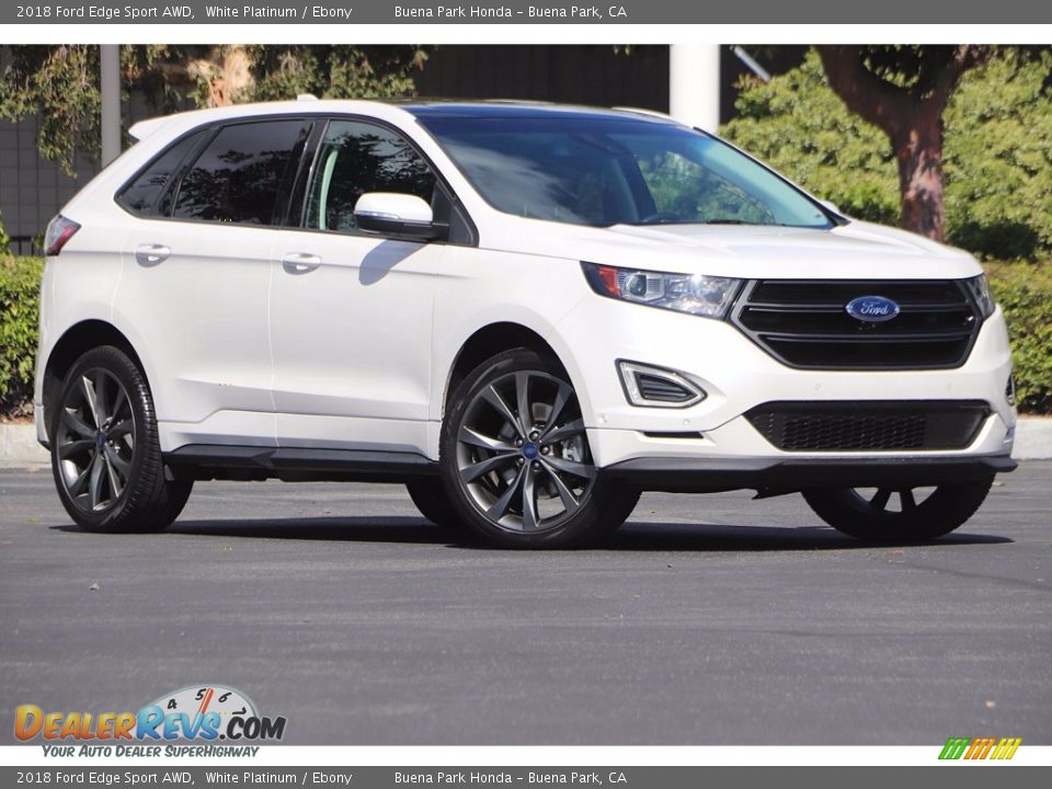 2018 Ford Edge Sport AWD White Platinum / Ebony Photo #2