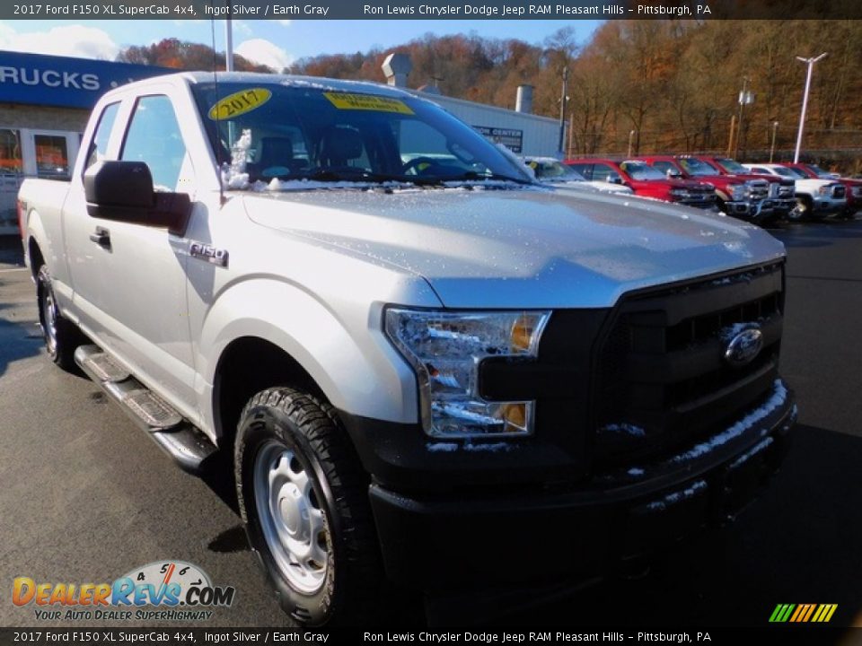 2017 Ford F150 XL SuperCab 4x4 Ingot Silver / Earth Gray Photo #9