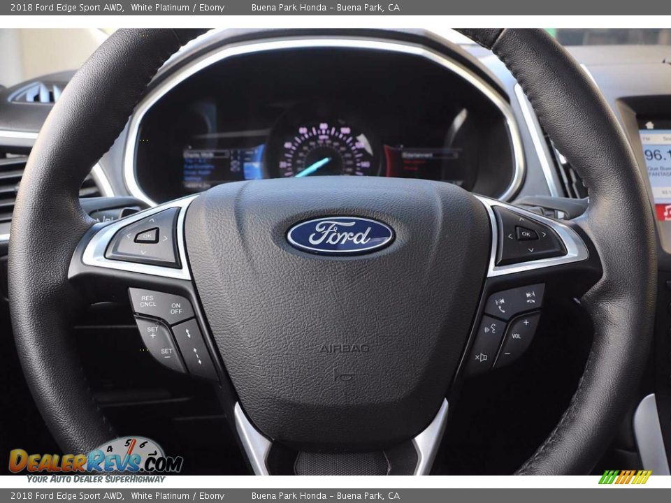 2018 Ford Edge Sport AWD White Platinum / Ebony Photo #35