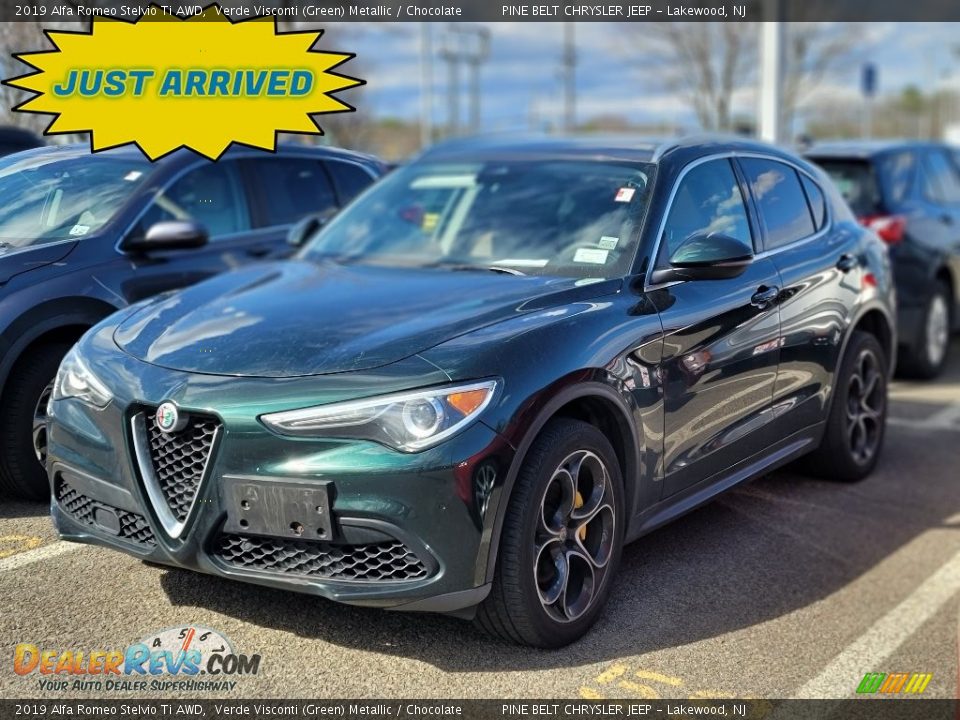 2019 Alfa Romeo Stelvio Ti AWD Verde Visconti (Green) Metallic / Chocolate Photo #1