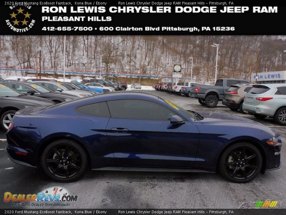 2020 Ford Mustang EcoBoost Fastback Kona Blue / Ebony Photo #1