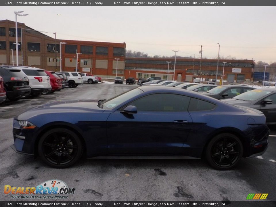 2020 Ford Mustang EcoBoost Fastback Kona Blue / Ebony Photo #5