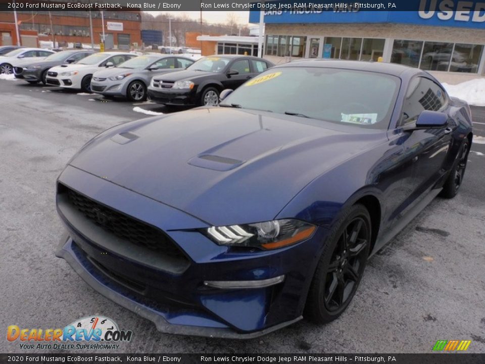 2020 Ford Mustang EcoBoost Fastback Kona Blue / Ebony Photo #6