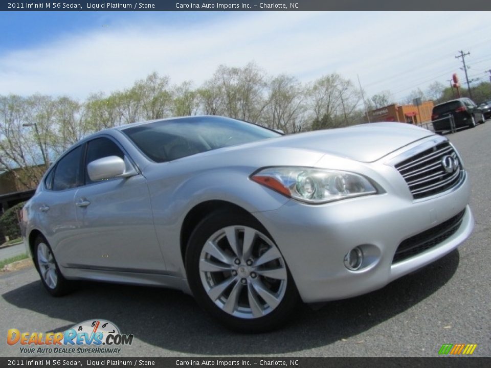 2011 Infiniti M 56 Sedan Liquid Platinum / Stone Photo #1