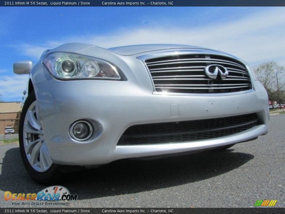 2011 Infiniti M 56 Sedan Liquid Platinum / Stone Photo #2