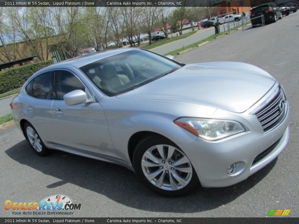 2011 Infiniti M 56 Sedan Liquid Platinum / Stone Photo #3