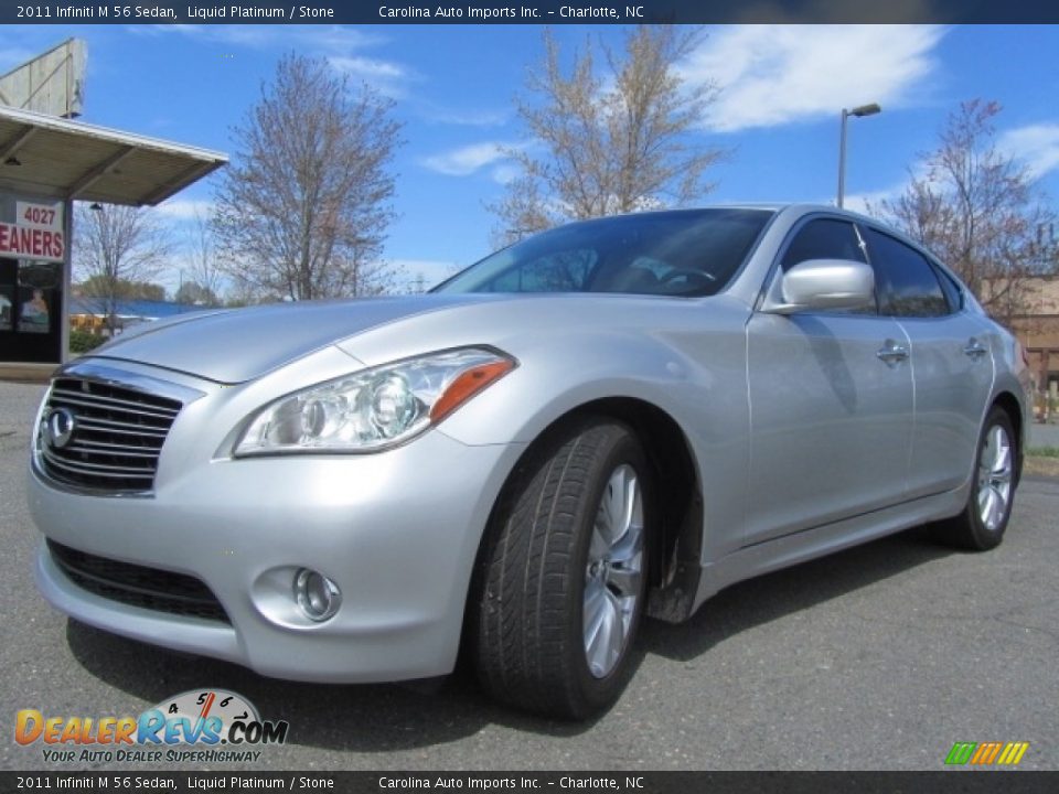 2011 Infiniti M 56 Sedan Liquid Platinum / Stone Photo #6