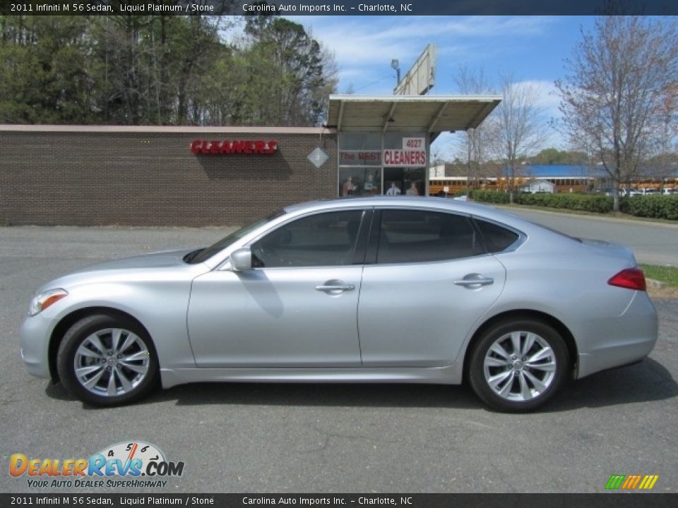 2011 Infiniti M 56 Sedan Liquid Platinum / Stone Photo #7