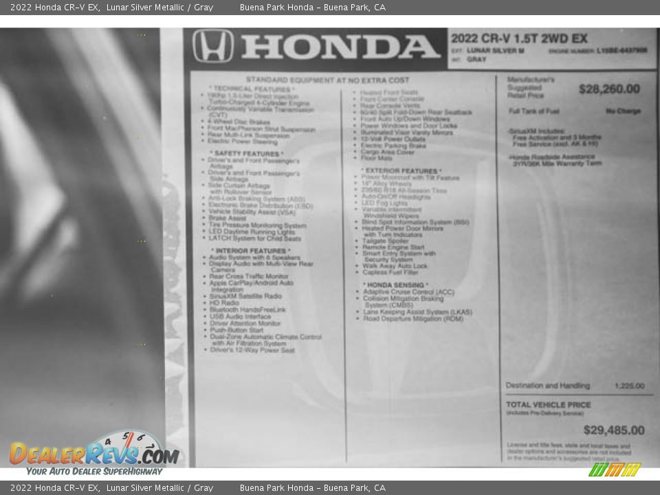 2022 Honda CR-V EX Window Sticker Photo #36