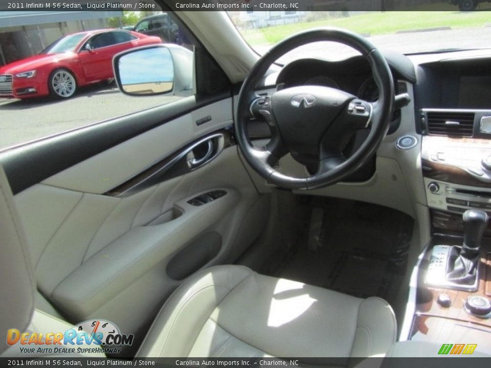 2011 Infiniti M 56 Sedan Liquid Platinum / Stone Photo #12