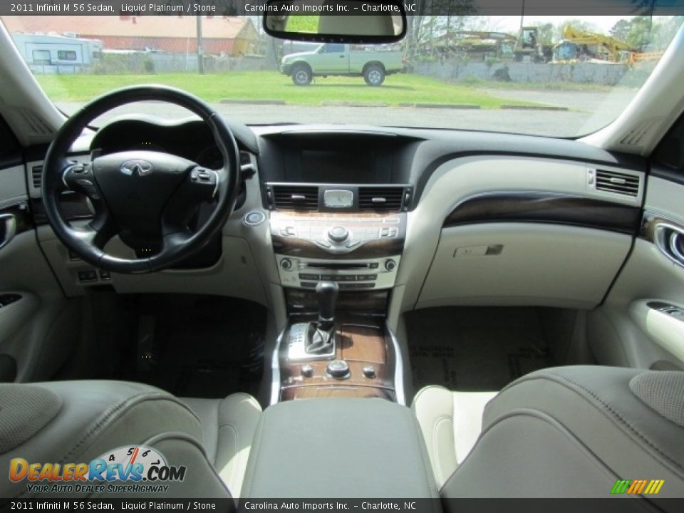 2011 Infiniti M 56 Sedan Liquid Platinum / Stone Photo #13