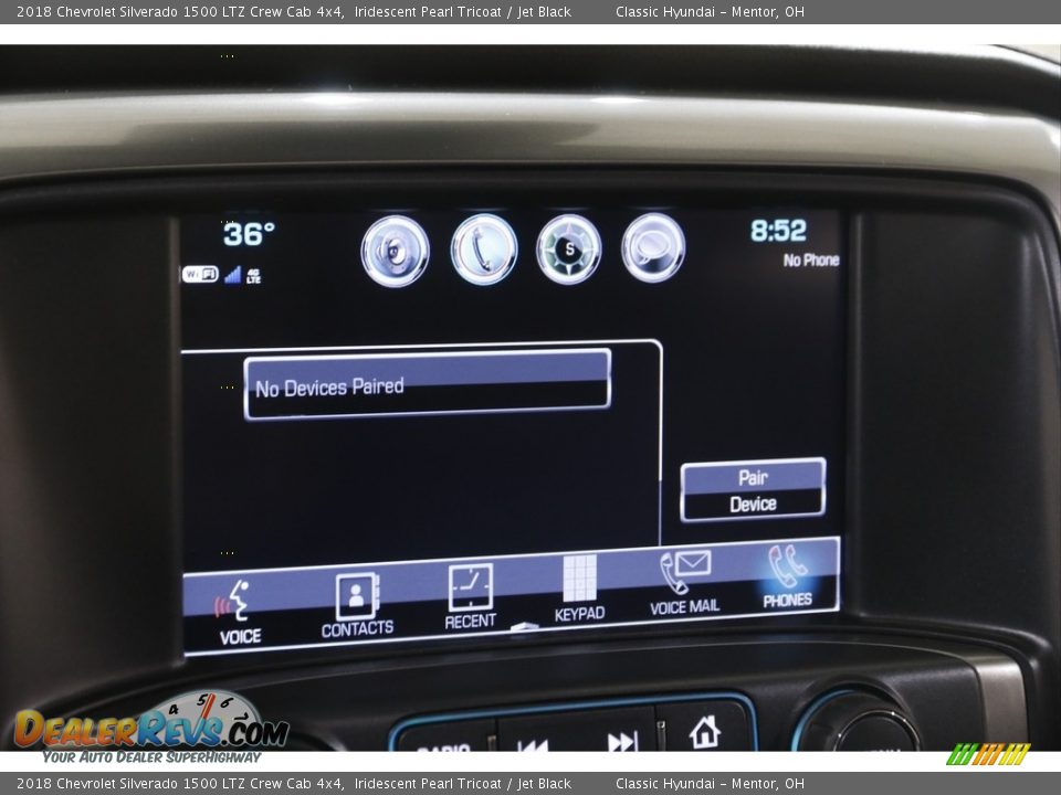 2018 Chevrolet Silverado 1500 LTZ Crew Cab 4x4 Iridescent Pearl Tricoat / Jet Black Photo #12