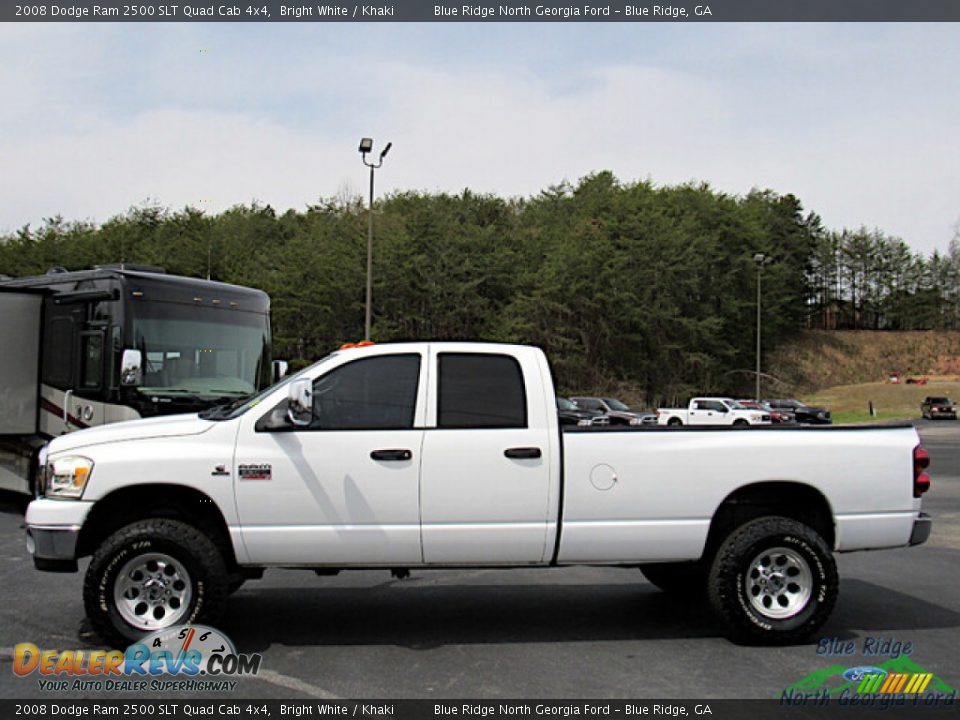 2008 Dodge Ram 2500 SLT Quad Cab 4x4 Bright White / Khaki Photo #2