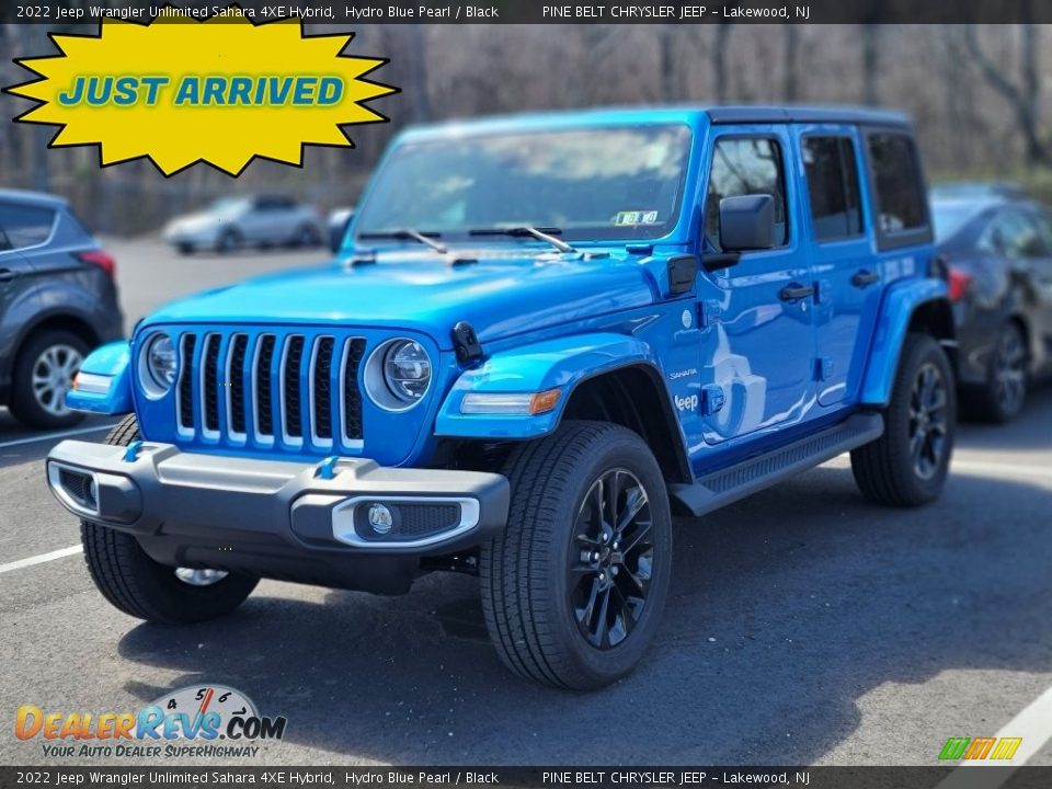 2022 Jeep Wrangler Unlimited Sahara 4XE Hybrid Hydro Blue Pearl / Black Photo #1