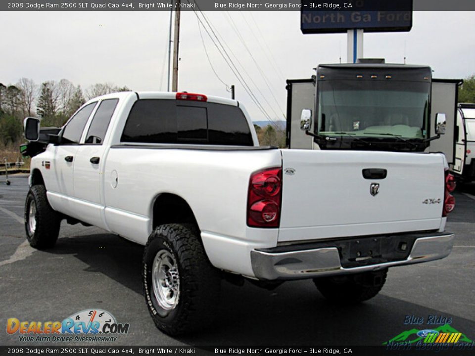 2008 Dodge Ram 2500 SLT Quad Cab 4x4 Bright White / Khaki Photo #3