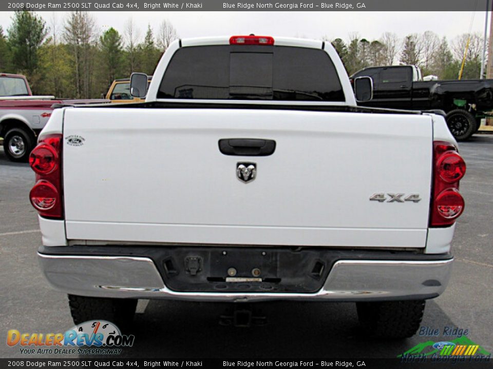 2008 Dodge Ram 2500 SLT Quad Cab 4x4 Bright White / Khaki Photo #4